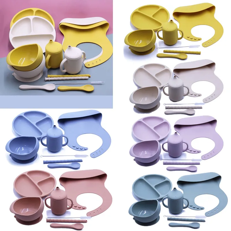 7 Pcs BPA Free Non-slip Silicone Baby Bowl Plates Set Baby Bibs Drinking Cup With Draw Silicone Tableware Dishes For Children
7 Pcs BPA Free Non-slip Silicone Baby Bowl Plates Set Baby Bibs Drinking Cup With Draw Silicone Tableware Dishes For Children