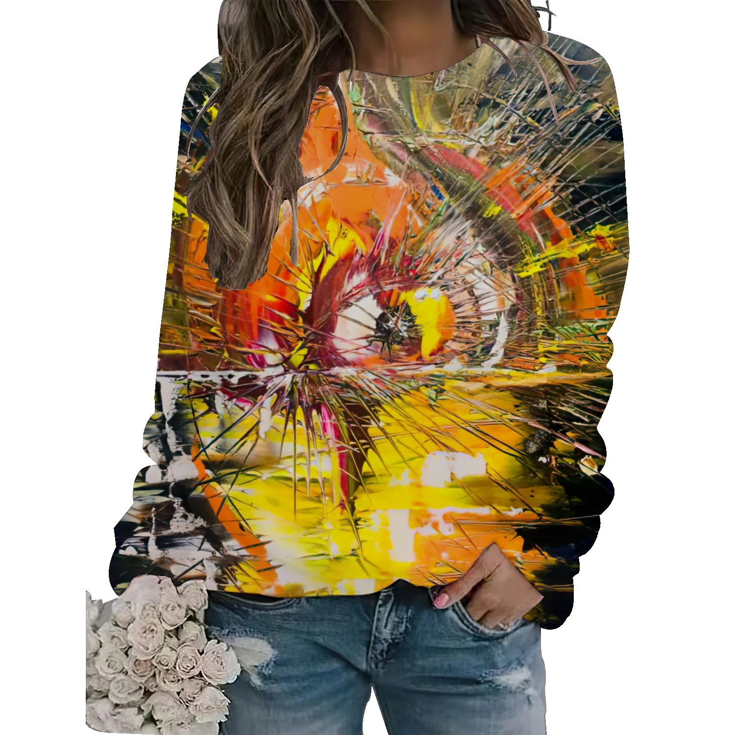 Early autumn composite round neck sweater women's thickening loose all-match abstract top thin coat women's clothing
Early autumn composite round neck sweater women's thickening loose all-match abstract top thin coat women's clothing