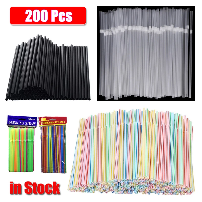 200 Pcs Plastic Disposable Drinking Straws Shops Home Straws Milk Tea Multi Colored For Parties/Bar/Beverage Shops/Home Rietjes 
200 Pcs Plastic Disposable Drinking Straws Shops Home Straws Milk Tea Multi Colored For Parties/Bar/Beverage Shops/Home Rietjes