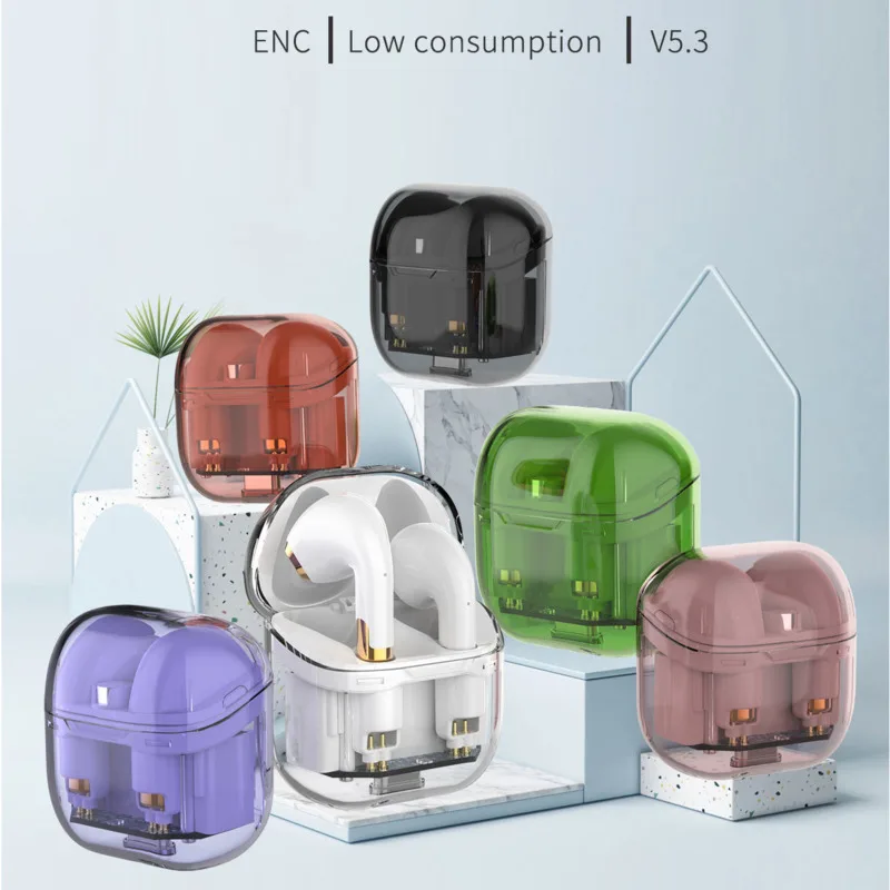 Transparent In Ear Headphone Bluetooth Wireless Headphones With Mic Sports Earphones ENC Noise Canceling Stereo Gaming Headset
Transparent In Ear Headphone Bluetooth Wireless Headphones With Mic Sports Earphones ENC Noise Canceling Stereo Gaming Headset