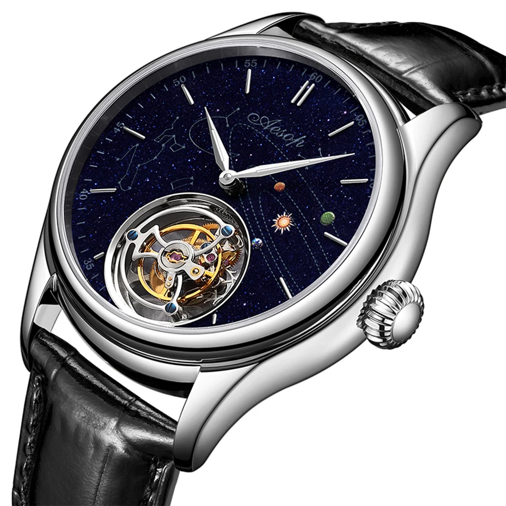 AESOP Tourbillon Watch Men Chronograph 50m Waterproof Gold Mechanical Wristwatch For Man Sapphire Solar System Relogio Masculino
AESOP Tourbillon Watch Men Chronograph 50m Waterproof Gold Mechanical Wristwatch For Man Sapphire Solar System Relogio Masculino