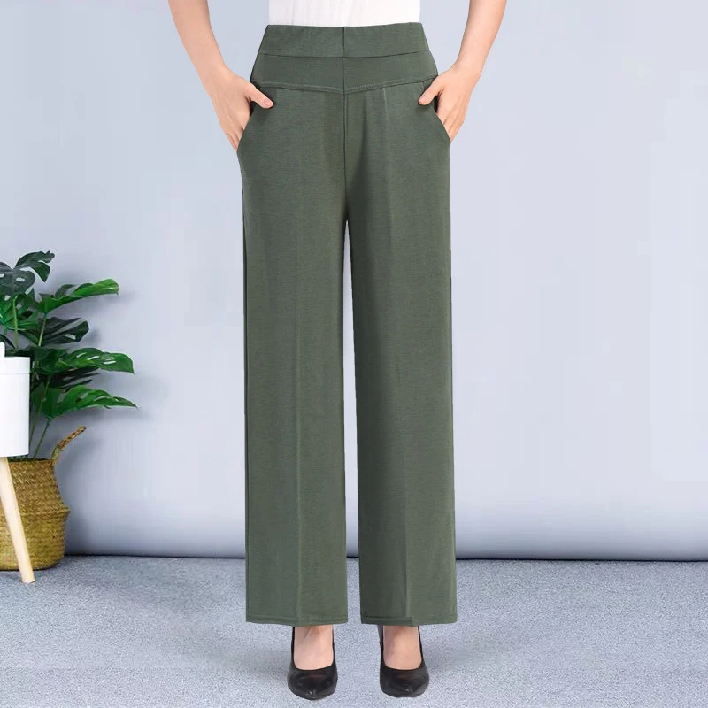 Casual Elastic Waist Mom Pants 2023 Spring Summer Ice Silk Loose Straight Pants Women Plus Size Solid Ankle-Length Pantalones
Casual Elastic Waist Mom Pants 2023 Spring Summer Ice Silk Loose Straight Pants Women Plus Size Solid Ankle-Length Pantalones
