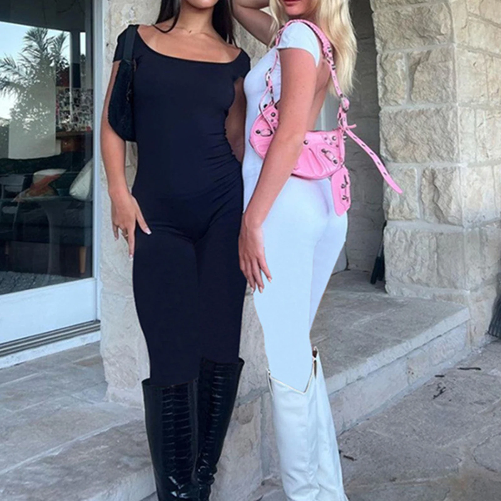 Women Basic Jumpsuits Tracksuit Summer Fashion New Line Women's Casual Set Crew Neck BacklessP ants Sets
Women Basic Jumpsuits Tracksuit Summer Fashion New Line Women's Casual Set Crew Neck BacklessP ants Sets