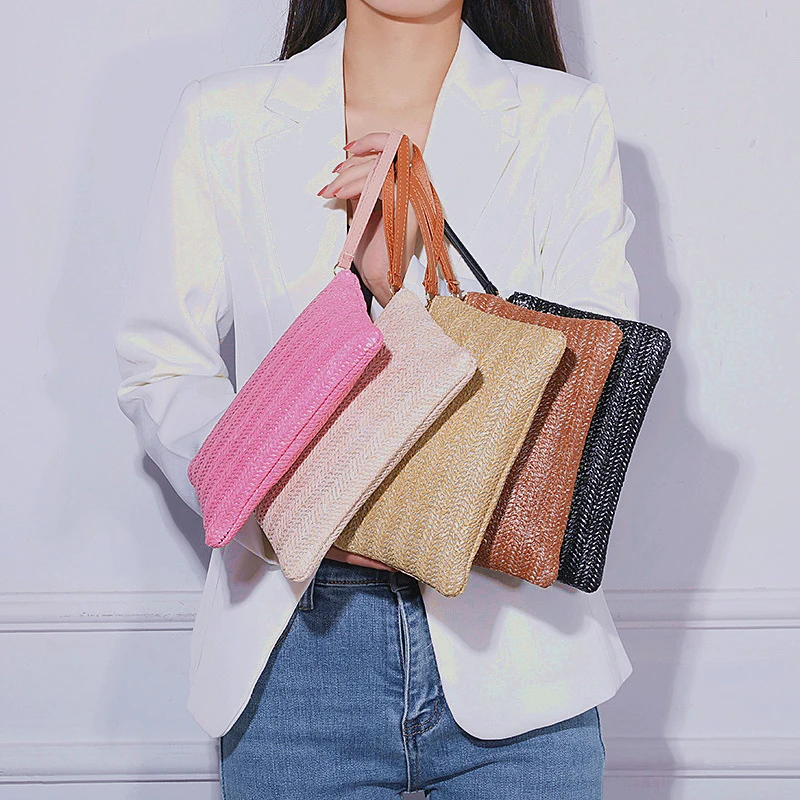 Weaving Bag Fashion Ladies Wristlet Clutch Women Daily Money Phone Clutch Solid Straw Woven Coin Purse Beach Wallet Card Bag
Weaving Bag Fashion Ladies Wristlet Clutch Women Daily Money Phone Clutch Solid Straw Woven Coin Purse Beach Wallet Card Bag
