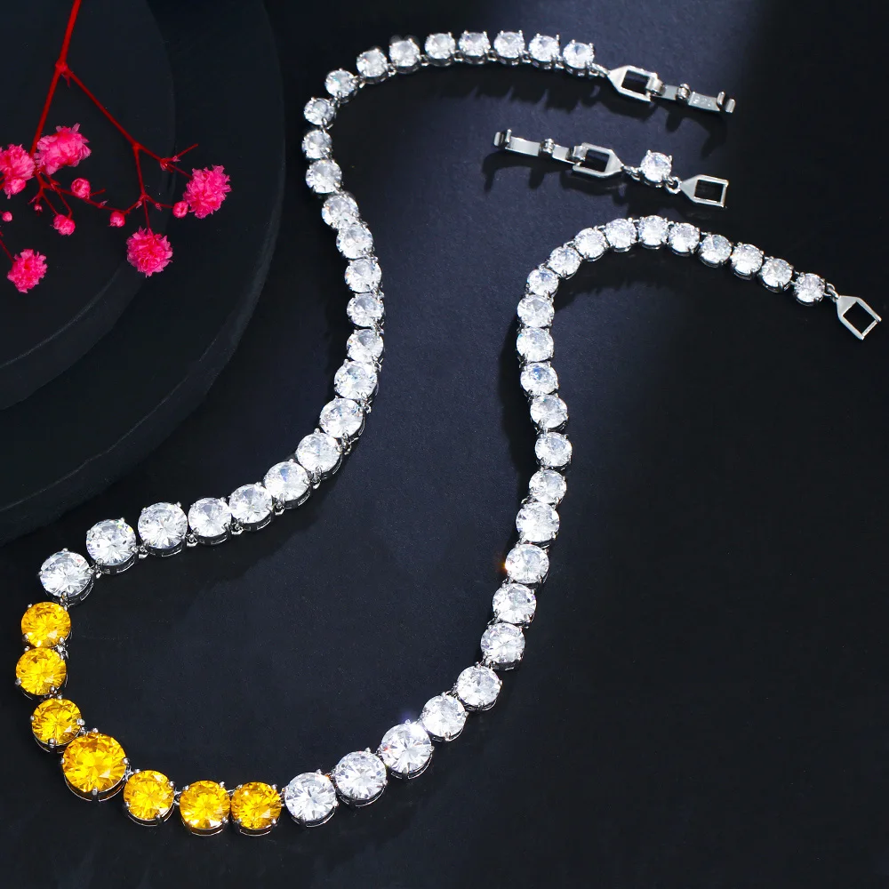 CWWZircons Classic Beauty Real 5A Cubic Zirconia Round Yellow CZ Tennis Chain Wedding Engagement Necklace for Women Gift CP103
CWWZircons Classic Beauty Real 5A Cubic Zirconia Round Yellow CZ Tennis Chain Wedding Engagement Necklace for Women Gift CP103