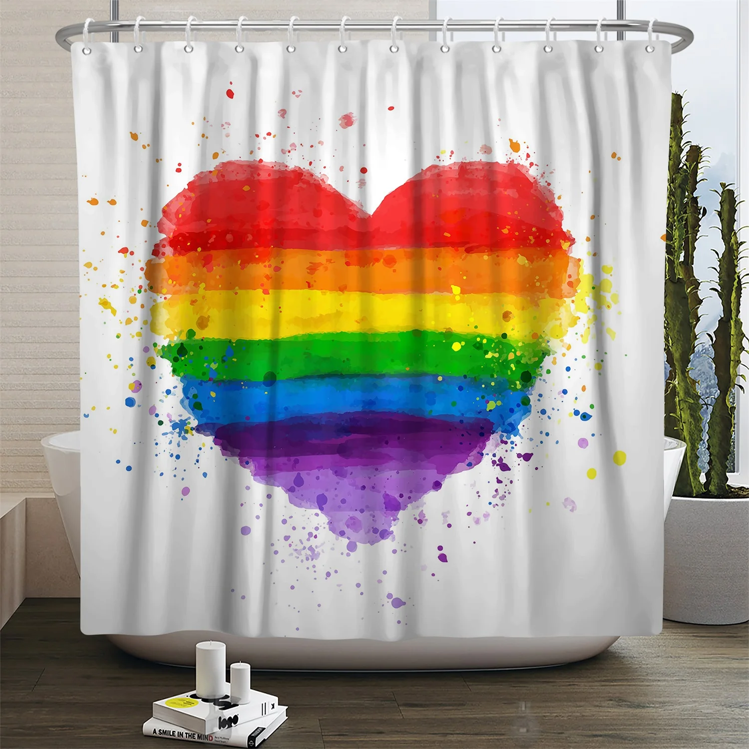 Love is Love Shower Curtains Rainbow Heart Line Drawing Home Bathroom Decoration Waterproof Fabric Bathtub Curtain with Hooks
Love is Love Shower Curtains Rainbow Heart Line Drawing Home Bathroom Decoration Waterproof Fabric Bathtub Curtain with Hooks
