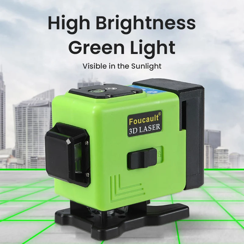 3D 12/8 Lines Cross Line Laser Level Green Beam Lines Self Levelling ( 3 degrees) Multifunction Remote Control For Tiles Floor
3D 12/8 Lines Cross Line Laser Level Green Beam Lines Self Levelling ( 3 degrees) Multifunction Remote Control For Tiles Floor