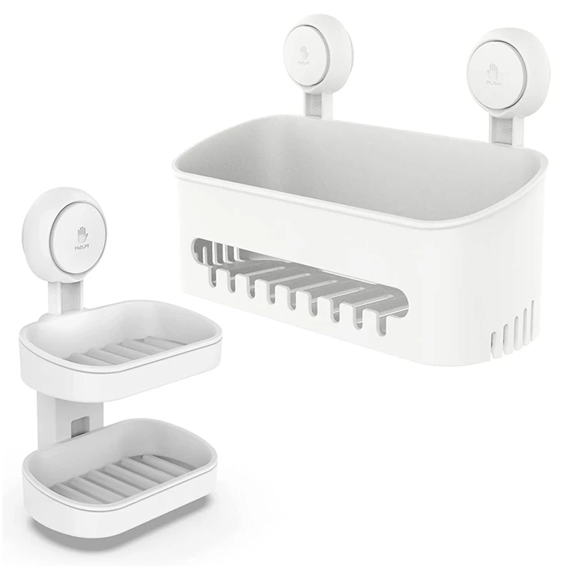 Shower Caddy & Soap Dish Soap Holder Double Layer For Shower Shelf Suction Shower Basket One Second Installation
Shower Caddy & Soap Dish Soap Holder Double Layer For Shower Shelf Suction Shower Basket One Second Installation