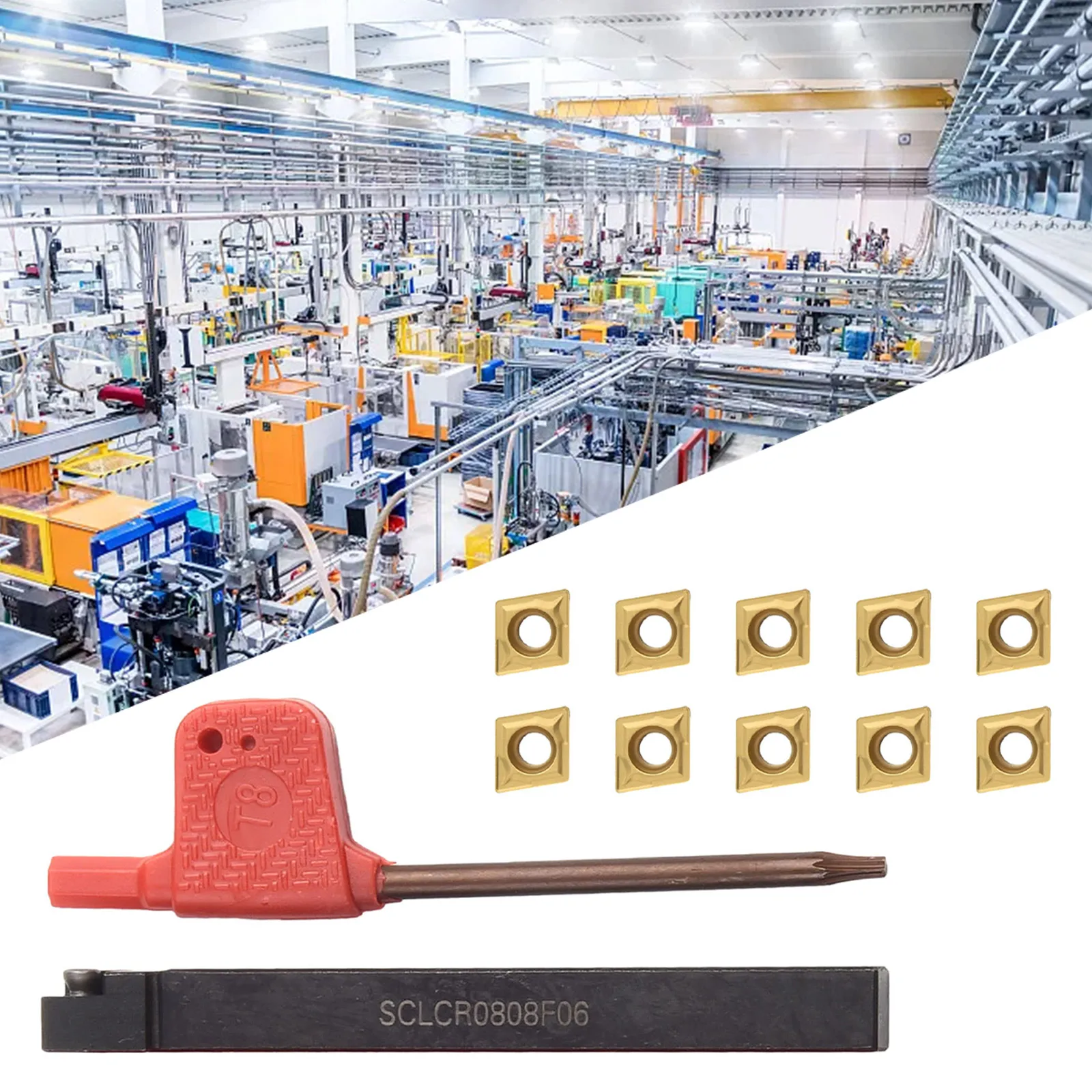 SCLCR0808F06 Turning Tool Holder Wrench CCMT060204-HM Insert Carbide Insert Holder Boring Bar Alloy Steel Cutter Rod Lathe Borin
SCLCR0808F06 Turning Tool Holder Wrench CCMT060204-HM Insert Carbide Insert Holder Boring Bar Alloy Steel Cutter Rod Lathe Borin