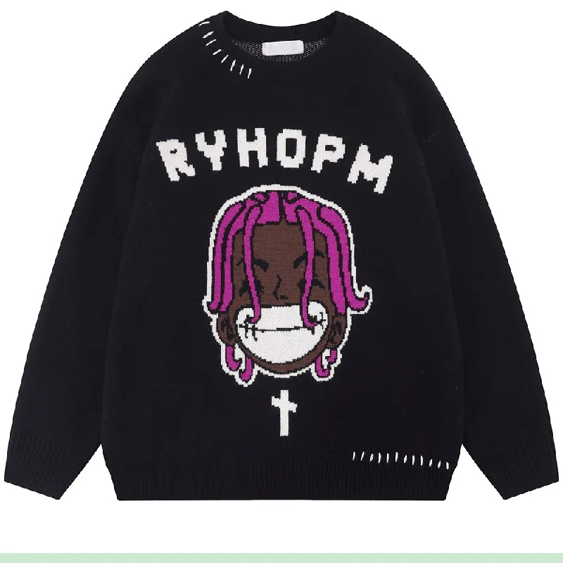 BoozRey Harajuku винтажный мультяшный аниме вязаный свитер для женщин и мужчин зимний мужской оверсайз Рок Хип-хоп рэп пуловер джемпер свитер
BoozRey Harajuku винтажный мультяшный аниме вязаный свитер для женщин и мужчин зимний мужской оверсайз Рок Хип-хоп рэп пуловер джемпер свитер