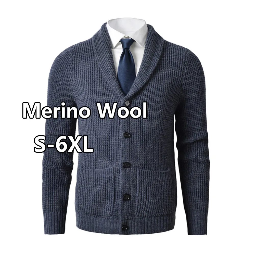 Men's Merino Wool Sweater Shawl Collar Cardigan Sweater With Pockets Slim Fit Cable Knit Button Up Warm Strickjacke Herren
Men's Merino Wool Sweater Shawl Collar Cardigan Sweater With Pockets Slim Fit Cable Knit Button Up Warm Strickjacke Herren