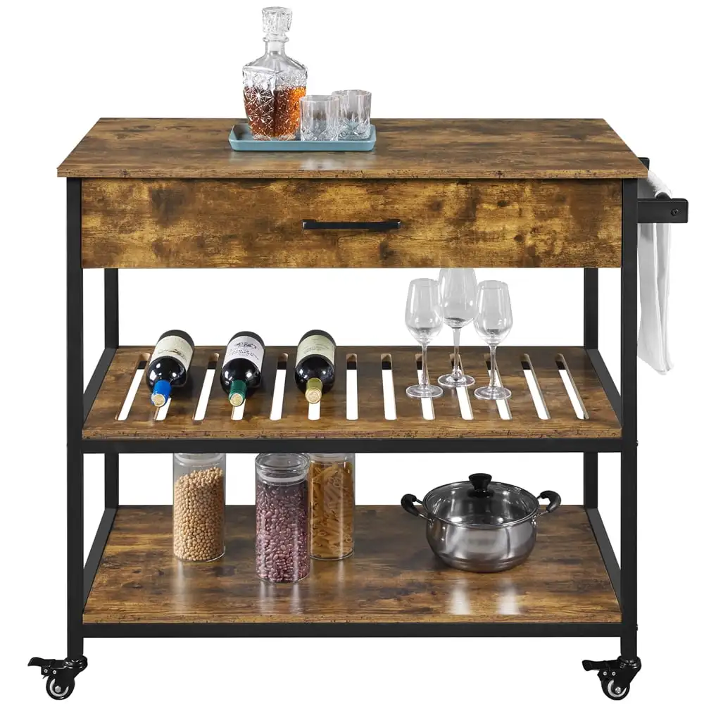3-Tier Rolling Kitchen Island Microwave Serving Cart with Storage Organizer Kitchen Shelves Convenient Wheels
3-Tier Rolling Kitchen Island Microwave Serving Cart with Storage Organizer Kitchen Shelves Convenient Wheels