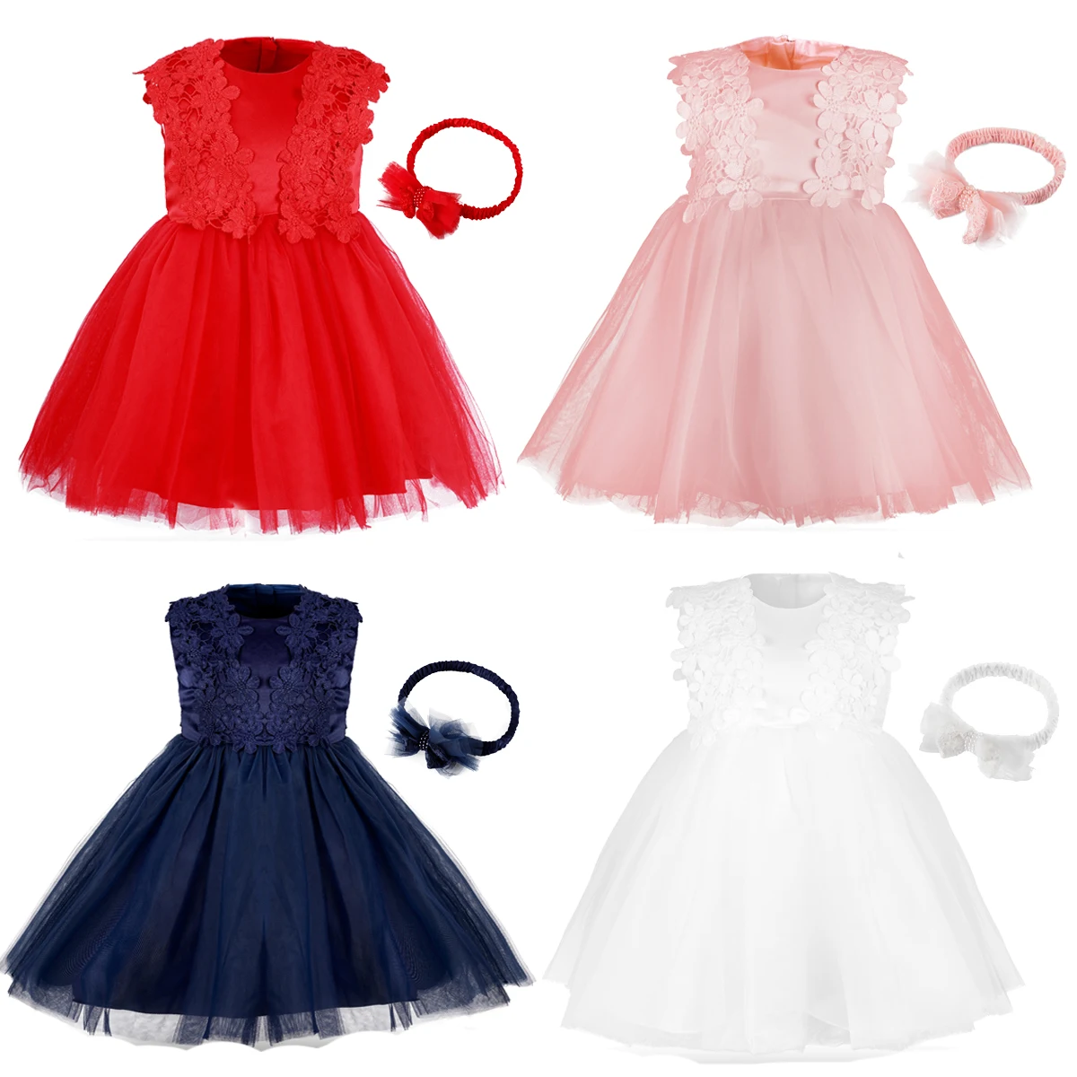 Baby Girl Dress Wedding Flower Lace Tutu Tulle White Christening Dresses Birthday Party Princess Ball Gown Dress with Headpiece
Baby Girl Dress Wedding Flower Lace Tutu Tulle White Christening Dresses Birthday Party Princess Ball Gown Dress with Headpiece