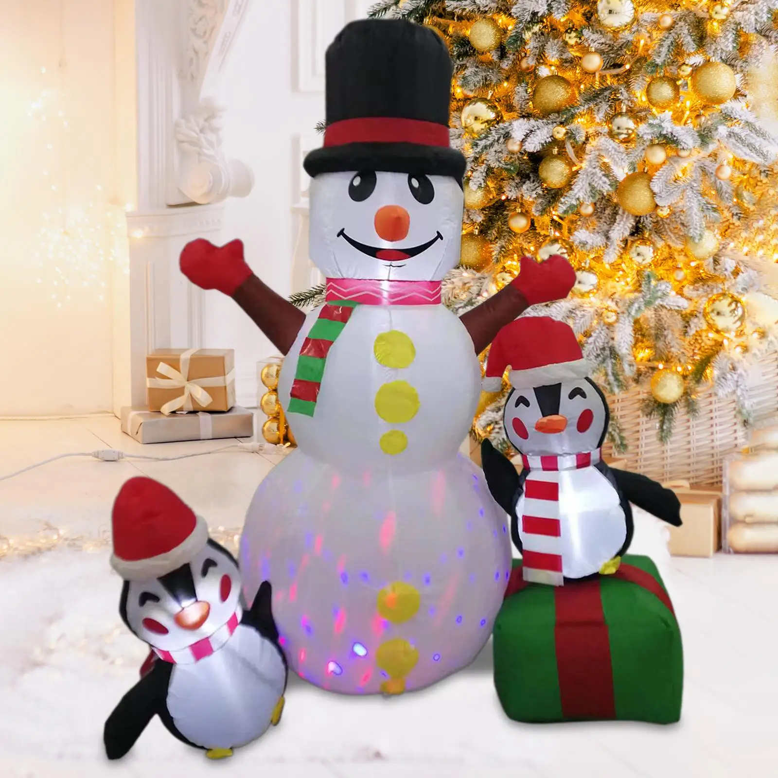 

Рождественский надувной снеговик 5,9 футов высокий погодостойкий светящийся игрушечный уличный декор для сада на улице патио праздничный Декор