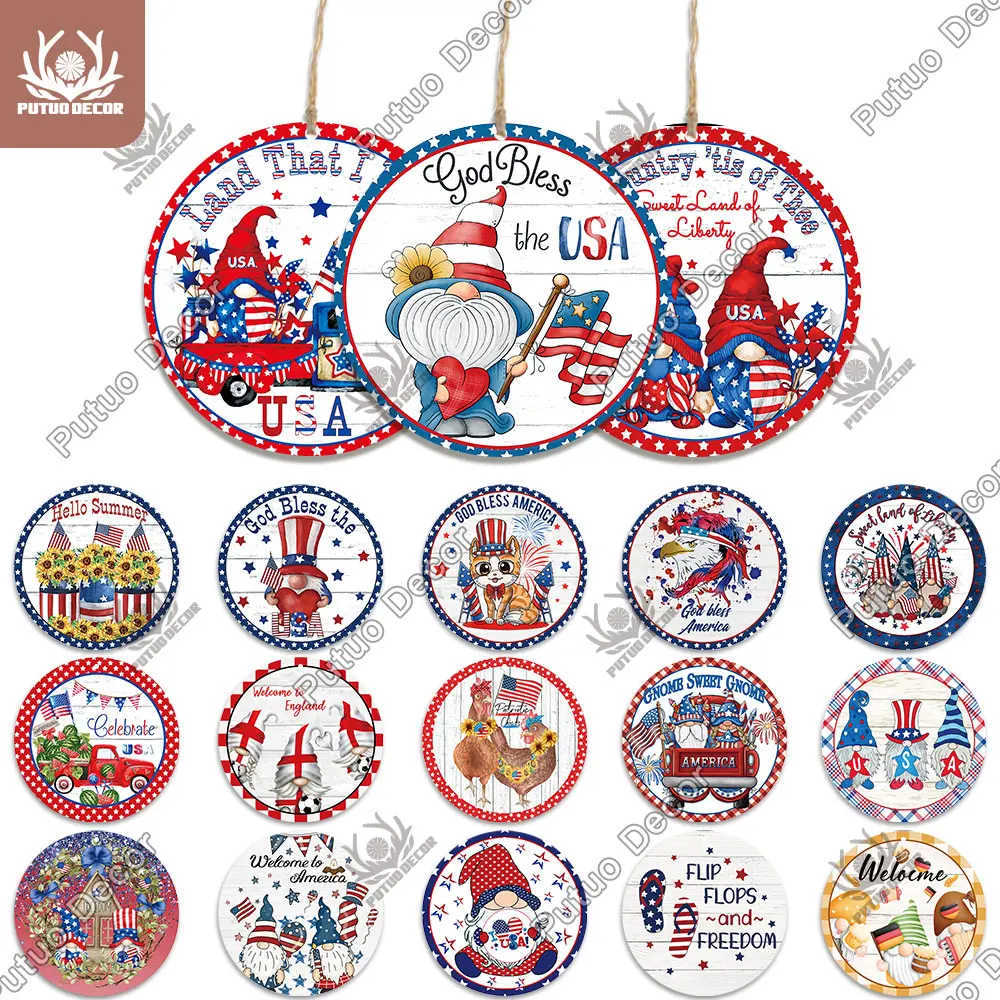 Putuo Decor July 4th Independence Day Round Hanging Plaque Holiday Wood Sign Gift for Home Festive Party Wall Art Decoration
Putuo Decor July 4th Independence Day Round Hanging Plaque Holiday Wood Sign Gift for Home Festive Party Wall Art Decoration