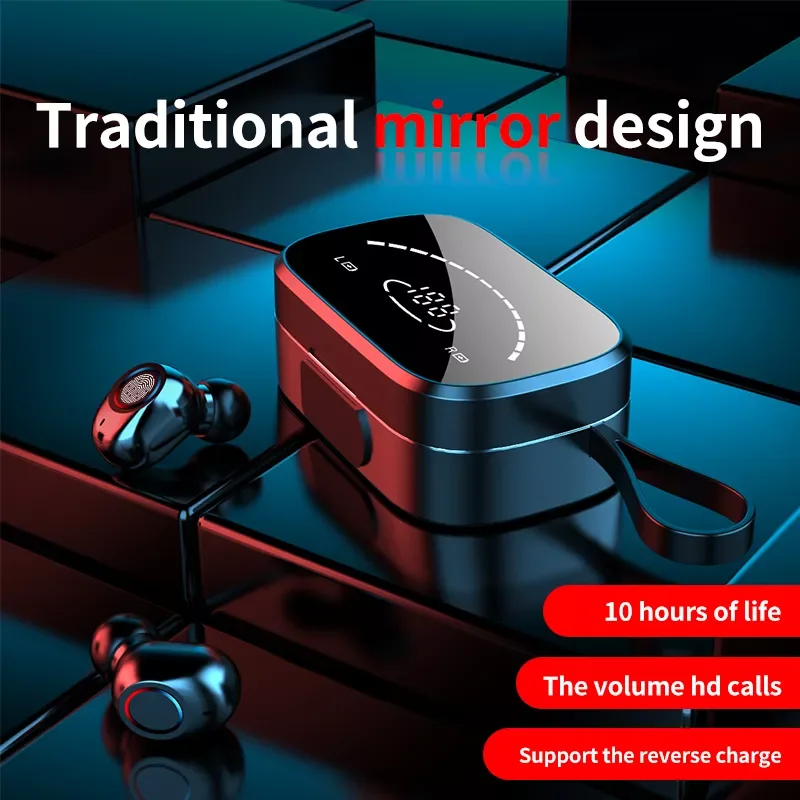 TWS bluetooth headset LED display charging box wireless headset sports waterproof headset long battery life 10 hours
TWS bluetooth headset LED display charging box wireless headset sports waterproof headset long battery life 10 hours