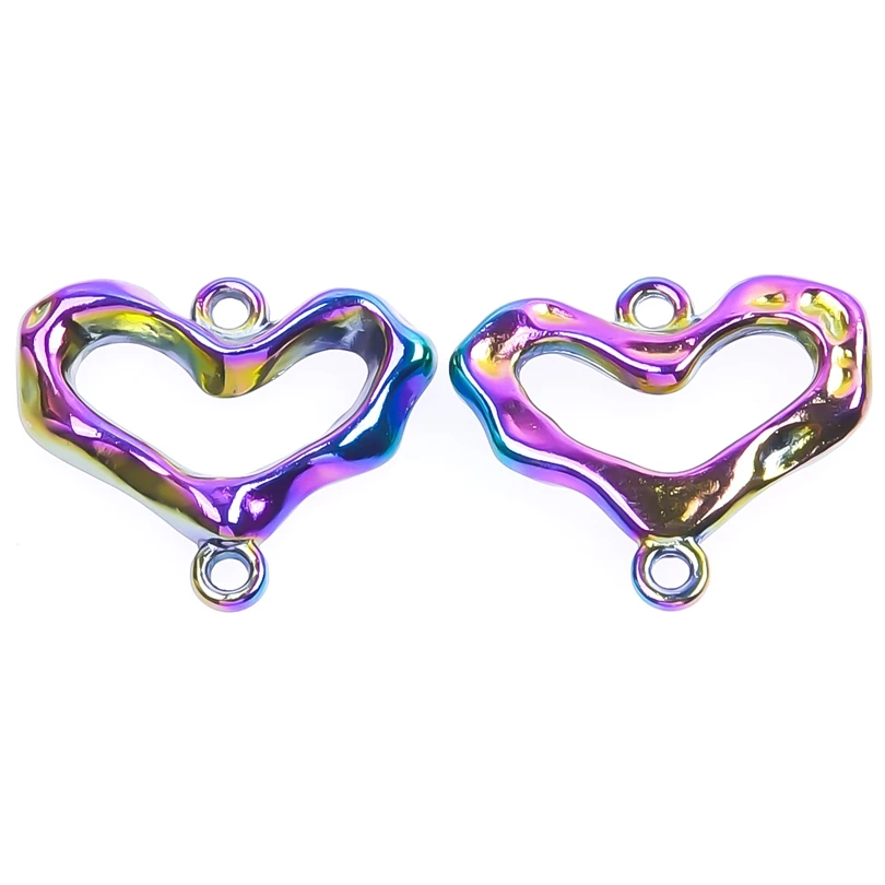 10pcs/Lot Rainbow Color Alloy Charms Fashion Hollow Heart Love Connector Pendant For Women Gifts Necklace Earrings Making Parts
10pcs/Lot Rainbow Color Alloy Charms Fashion Hollow Heart Love Connector Pendant For Women Gifts Necklace Earrings Making Parts