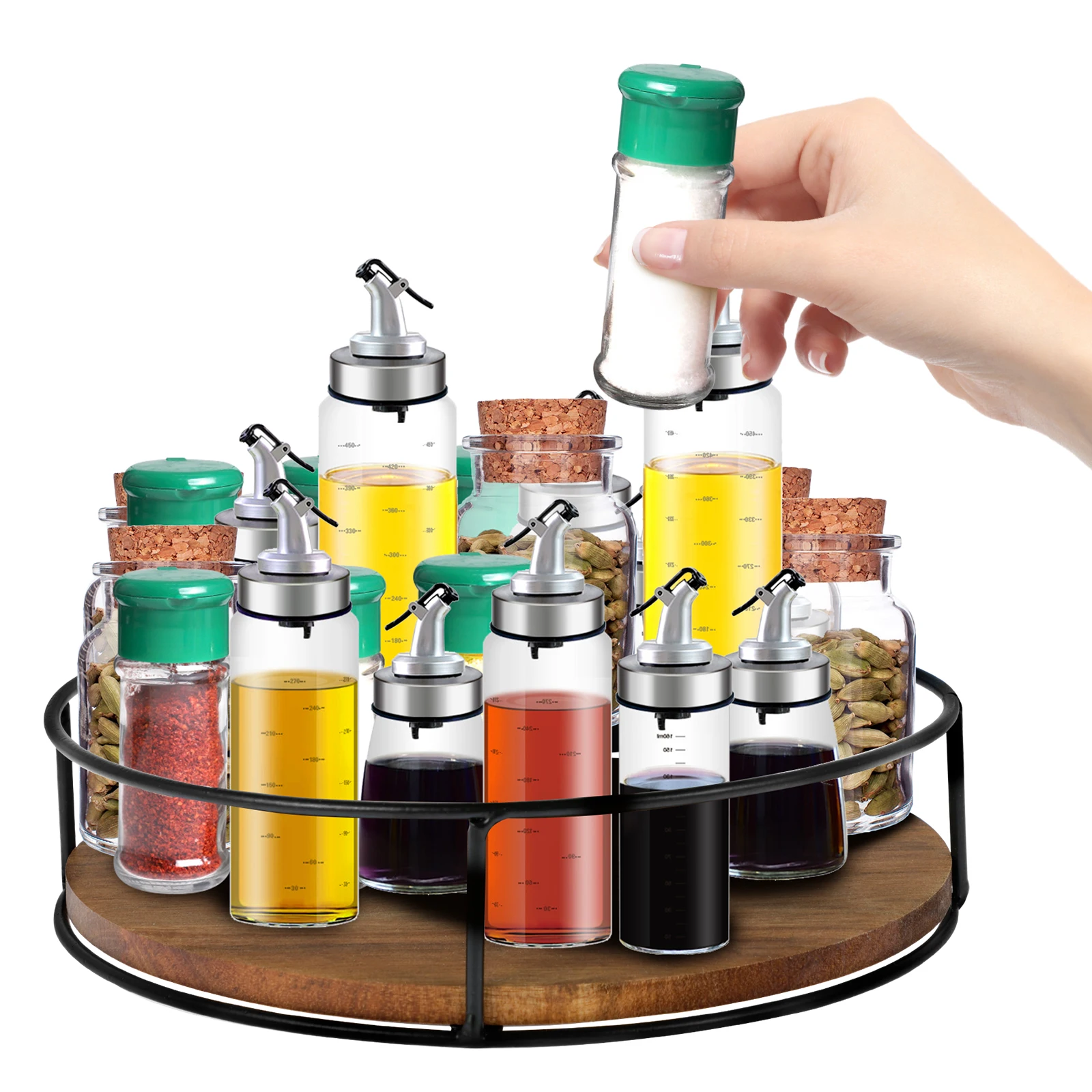 Turnable Cabinet Organizer Large Capacity Lazy Susan Rotating Spice Rack 360 Degree Rotating Wooden Condiments Containers
Turnable Cabinet Organizer Large Capacity Lazy Susan Rotating Spice Rack 360 Degree Rotating Wooden Condiments Containers