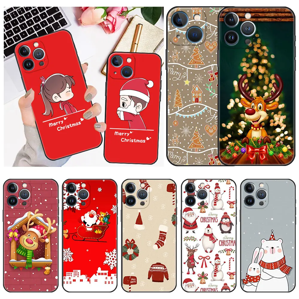 Case For Apple iPhone 14 11 13 12 Pro 7 Plus XR X XS Max 6 6S 13Pro Max Black Silicone Phone Funda Christmas Cartoon 
Case For Apple iPhone 14 11 13 12 Pro 7 Plus XR X XS Max 6 6S 13Pro Max Black Silicone Phone Funda Christmas Cartoon