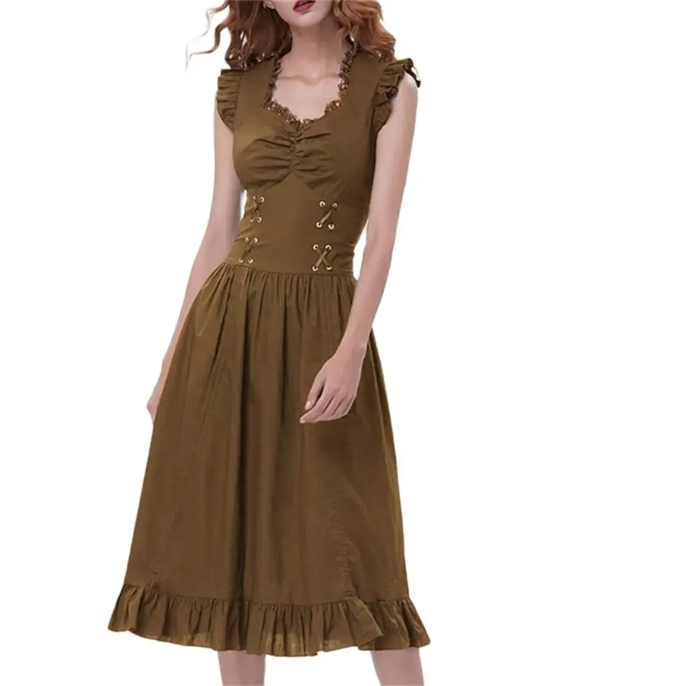 Lace-Trim Lace-up Layered Straps Dress Robe 2024 Summer Black Ruffled Cinched Sleeveless Midi Dresses Vestidos Fit And Flare
Lace-Trim Lace-up Layered Straps Dress Robe 2024 Summer Black Ruffled Cinched Sleeveless Midi Dresses Vestidos Fit And Flare