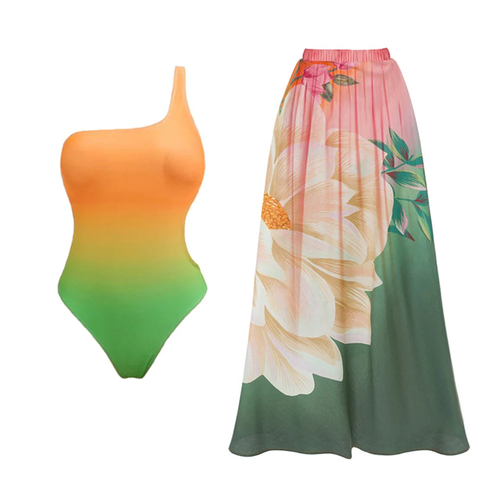 Fashion Gradient Swimsuit with Skirt Rainbow One-Shoulder Swimwear Women 2023 Bathing Suit Women 2023 Luxury Designer Beachwear
Fashion Gradient Swimsuit with Skirt Rainbow One-Shoulder Swimwear Women 2023 Bathing Suit Women 2023 Luxury Designer Beachwear