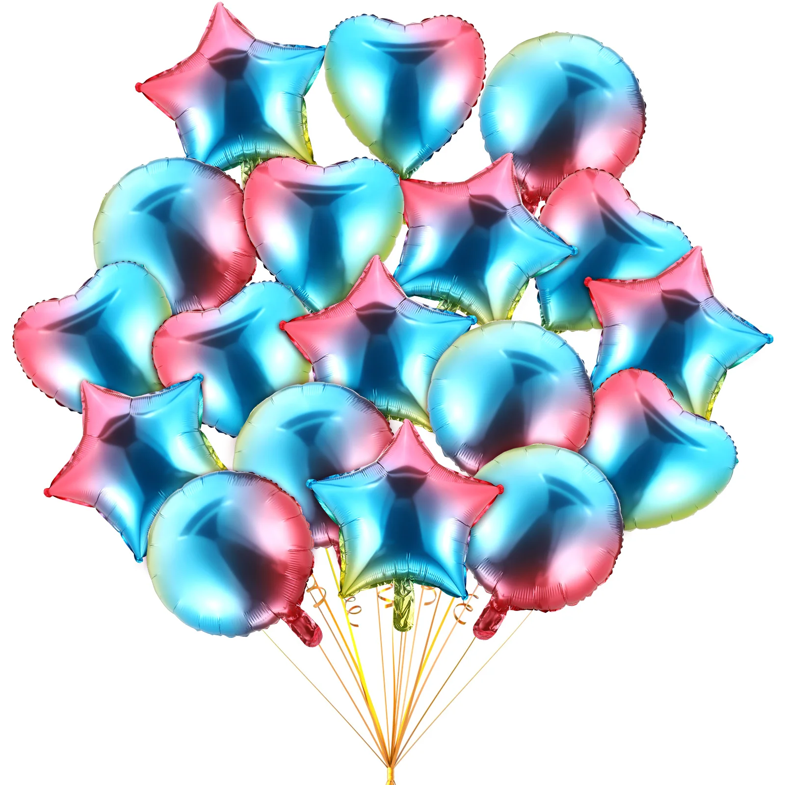 18 Pcs Gradient Color Three-dimensional Decorative Balloons Party Balloons Balloons Aluminum Balloons
18 Pcs Gradient Color Three-dimensional Decorative Balloons Party Balloons Balloons Aluminum Balloons