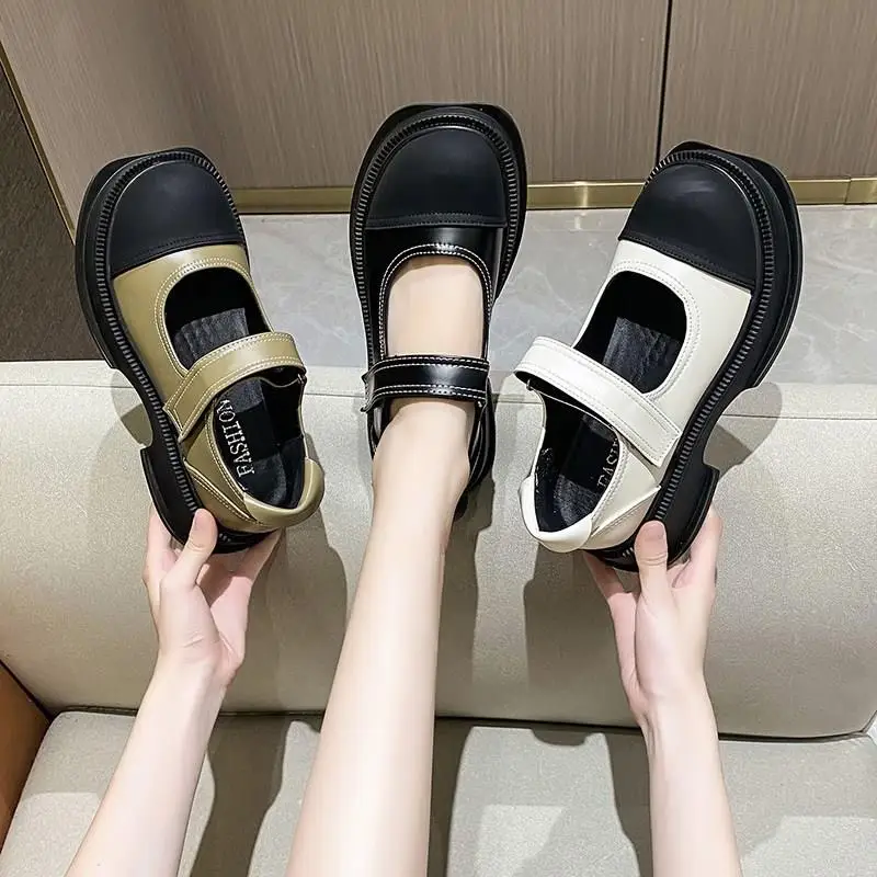 Женские туфли-оксфорды на платформе, мягкие кожаные туфли в Корейском стиле, средней высоты, в стиле ретро, для лета, 2022 
Женские туфли-оксфорды на платформе, мягкие кожаные туфли в Корейском стиле, средней высоты, в стиле ретро, для лета, 2022