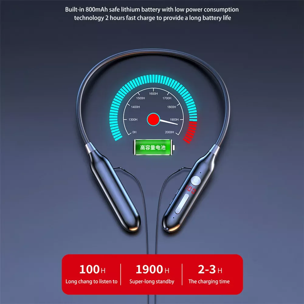 Dropship LED Display earphones 100 Hours Endurance Bluetooth 5.0 Wireless Headphones Stereo Bass Neckband Power Headset TF Card
Dropship LED Display earphones 100 Hours Endurance Bluetooth 5.0 Wireless Headphones Stereo Bass Neckband Power Headset TF Card