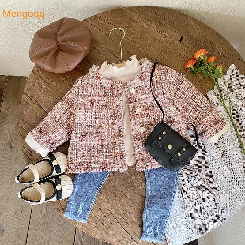 Mengoqq Kids Baby Princess Small Fragrance Coat Fashion Weaving Top Children Girls Outwear Winter Autumn Clothes 2-8Y
Mengoqq Kids Baby Princess Small Fragrance Coat Fashion Weaving Top Children Girls Outwear Winter Autumn Clothes 2-8Y