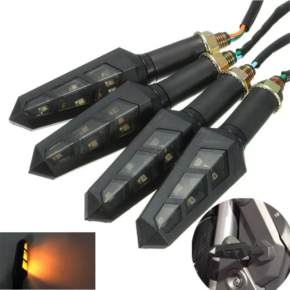 

12V Universal Flicker Flowing 6 LED Motorcycle Turn Signal Indicators Blinkers Flexible Amber Light Motorcycle Accessories