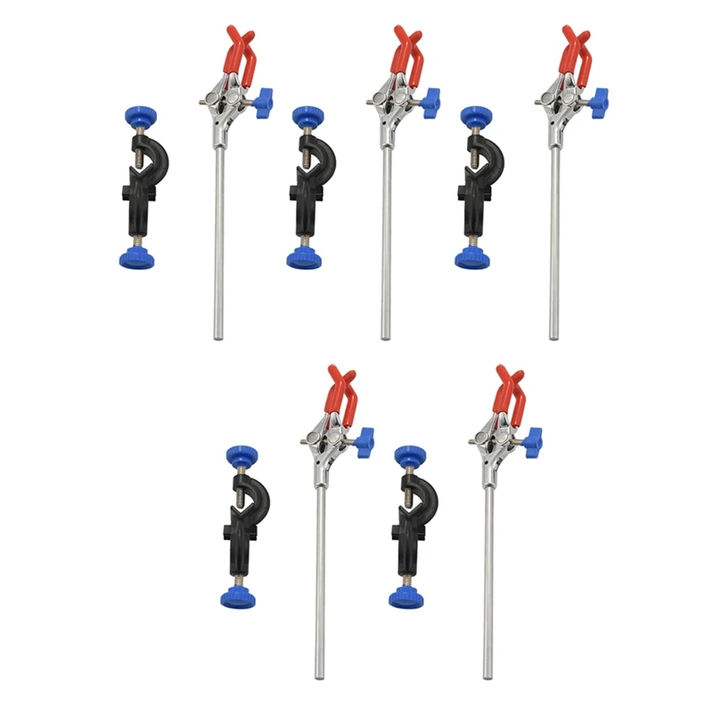 5X Lab Clamp 3 Prong Finger Style Rubber-Coated Head A Black Laboratory Stand Clip
5X Lab Clamp 3 Prong Finger Style Rubber-Coated Head A Black Laboratory Stand Clip