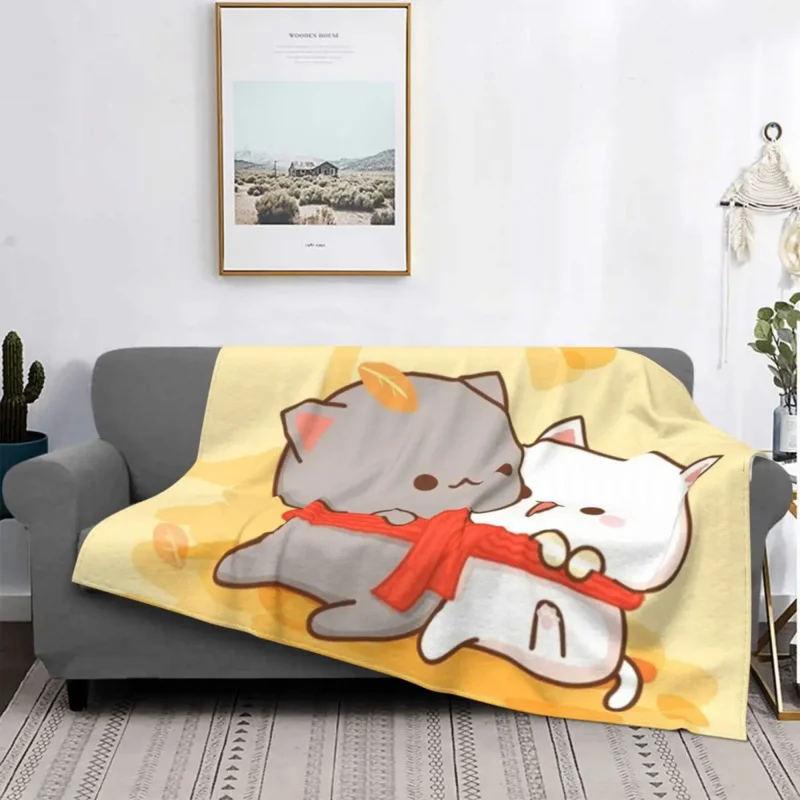 

Романтичные флисовые мягкие фланелевые одеяла для дивана или кровати mochi cat peach and gum
