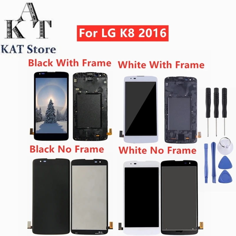 KAT 5.0" LCD Display Touch Screen For LG K8 2016 K350 K370 K371 LCD Digitizer Assembly With Frame Best After-sales service
KAT 5.0" LCD Display Touch Screen For LG K8 2016 K350 K370 K371 LCD Digitizer Assembly With Frame Best After-sales service
