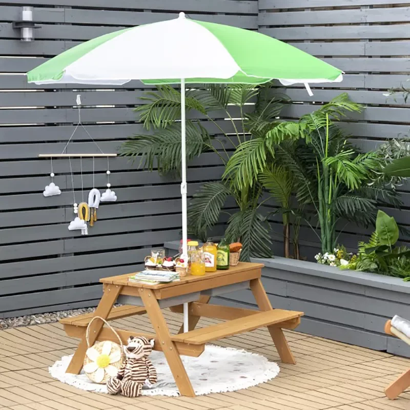 3-in-1 Kids Outdoor Picnic Water Sand Table with Umbrella Play Boxes Suitable for Park Yard Lawn Patio and Kids Room
3-in-1 Kids Outdoor Picnic Water Sand Table with Umbrella Play Boxes Suitable for Park Yard Lawn Patio and Kids Room