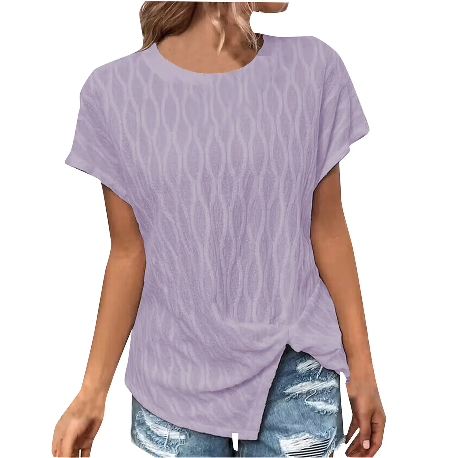 Women's Summer Tops Casual Fashion Short Sleeve T-Shirt Female Solid Color Round Neck Oversized Split Shirts ropa de mujer
Women's Summer Tops Casual Fashion Short Sleeve T-Shirt Female Solid Color Round Neck Oversized Split Shirts ropa de mujer