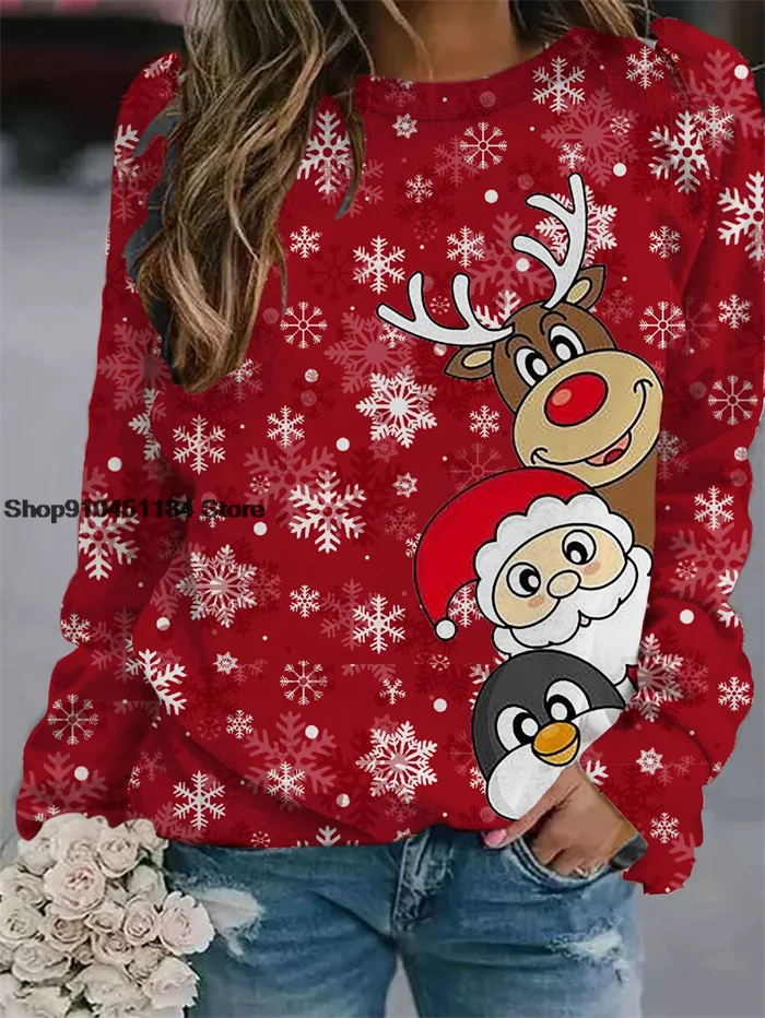 Women Fashion Oversize Loose Sweatshirt Crewneck Female Autumn Pullover Christmas Series Printing Raglan Long Sleeve Tops
Women Fashion Oversize Loose Sweatshirt Crewneck Female Autumn Pullover Christmas Series Printing Raglan Long Sleeve Tops
