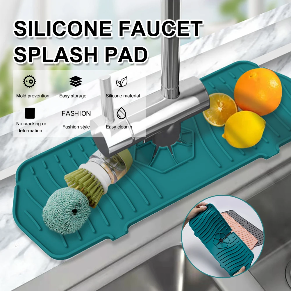 Silicone Sink Faucet Mat for Kitchen Faucet Water Catcher Mat Draining Pad Behind Faucet Drip Protector Splash Guard Countertop
Silicone Sink Faucet Mat for Kitchen Faucet Water Catcher Mat Draining Pad Behind Faucet Drip Protector Splash Guard Countertop