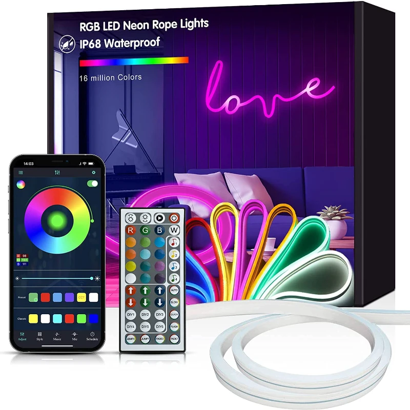 Neon Rope Lights, 9.84ft Neon Lights with Music Sync, DIY Neon Glowing Flexible Electroluminescent Wire Light Kit for Parties Ha
Neon Rope Lights, 9.84ft Neon Lights with Music Sync, DIY Neon Glowing Flexible Electroluminescent Wire Light Kit for Parties Ha