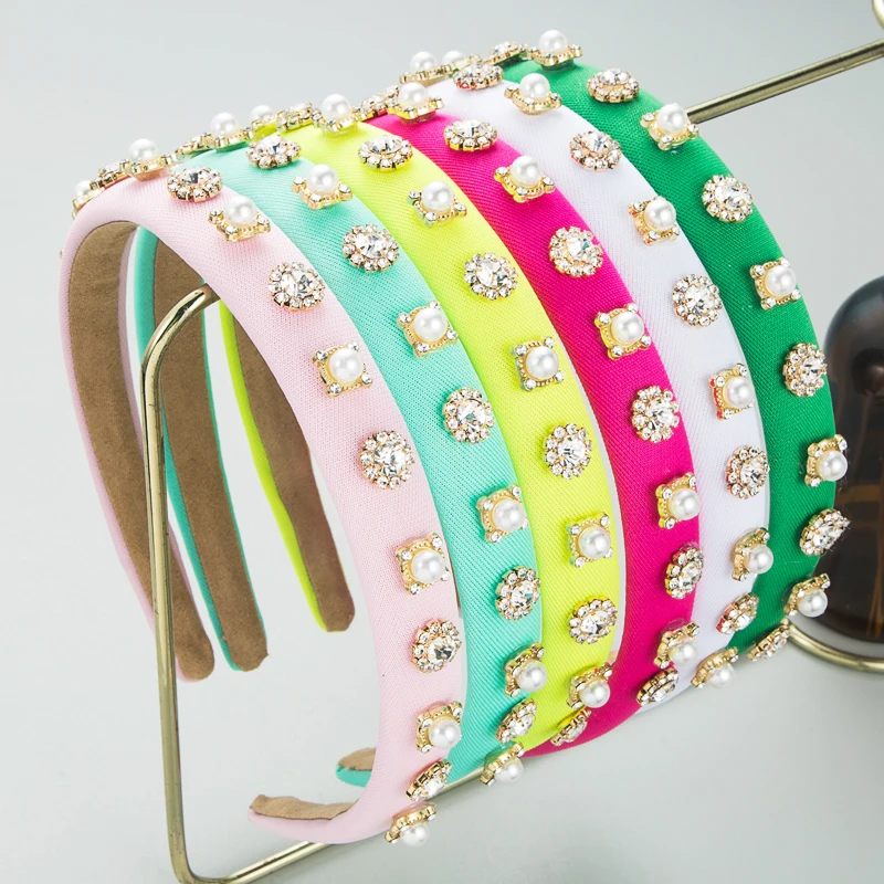 King Shiny Elegant Sparkly Rhinestone Headband for Woman Imitation Pearl Solid Color Thin Edge Headband Girls Party Hair Jewelry
King Shiny Elegant Sparkly Rhinestone Headband for Woman Imitation Pearl Solid Color Thin Edge Headband Girls Party Hair Jewelry