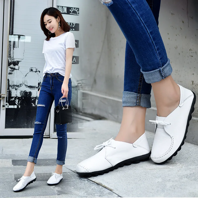 New Moccasins Women Flats Autumn Woman Loafers Genuine Leather Female Shoes Slip on Ballet Bowtie Women's Shoe Size 35-44
New Moccasins Women Flats Autumn Woman Loafers Genuine Leather Female Shoes Slip on Ballet Bowtie Women's Shoe Size 35-44