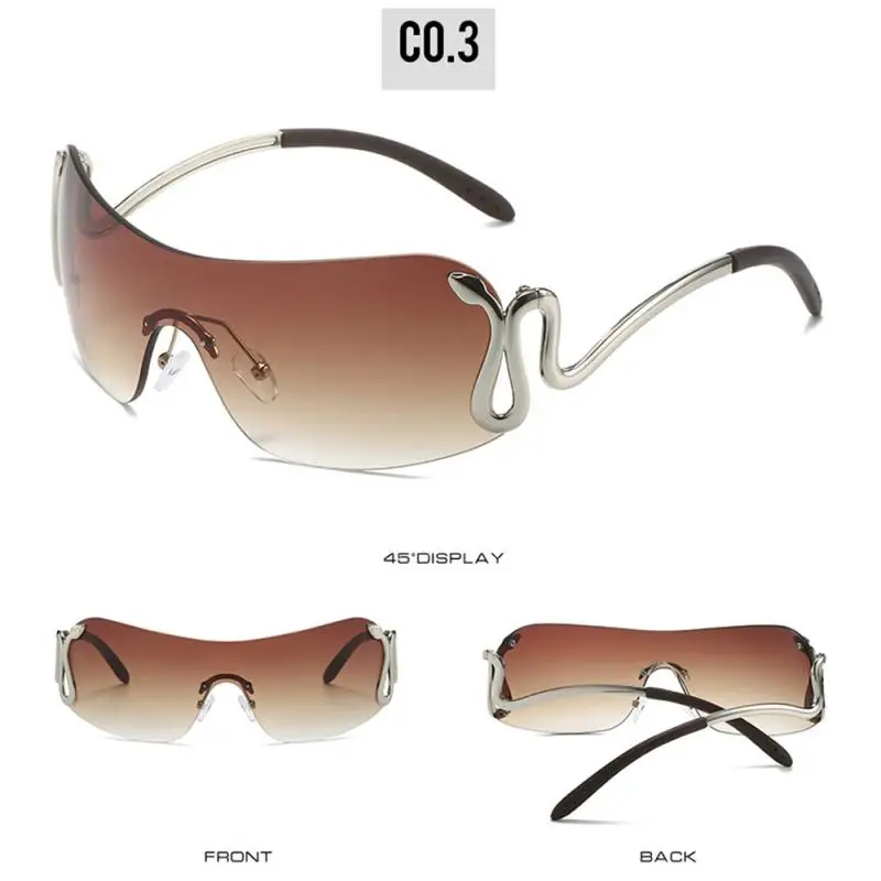 One Piece Sunglasses Snake Frame Frameless Shades Uv Protection Brand Designer Sunglasse Eyewear Oculos De Sol Sun Glasses Uv400
One Piece Sunglasses Snake Frame Frameless Shades Uv Protection Brand Designer Sunglasse Eyewear Oculos De Sol Sun Glasses Uv400