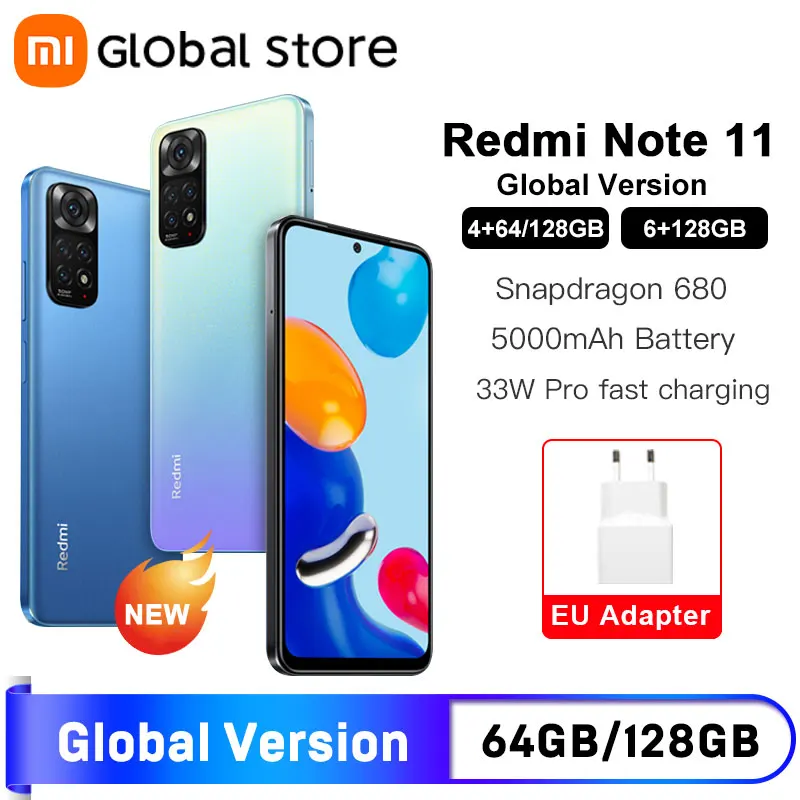 Глобальная версия смартфона Xiaomi Redmi Note 11 4 Гб 64 Гб/128 ГБ под заказ Восьмиядерный