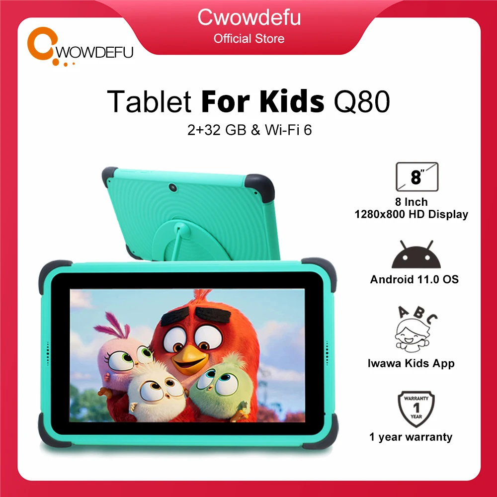 CWOWDEFU детский планшет 8 дюймов HD 1280x800 Android 11 0 Wifi 6 8MP камера Google Play планшеты для детей