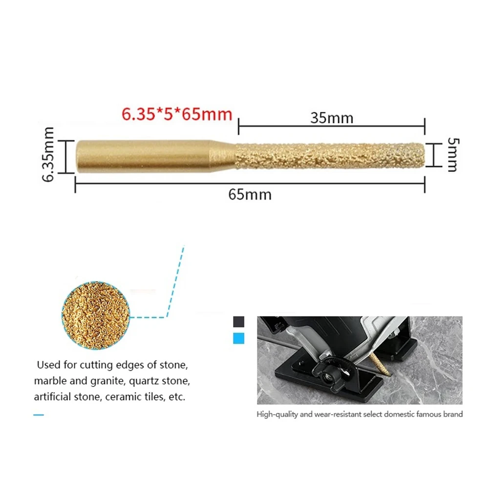 1pc Brazed Diamond Router Bit Straight Shank Engraving Machine Tool Marble Granite 6.35*5*65mm For Edge Cutting Of Stone
1pc Brazed Diamond Router Bit Straight Shank Engraving Machine Tool Marble Granite 6.35*5*65mm For Edge Cutting Of Stone