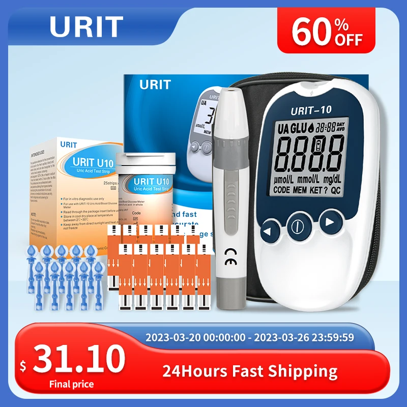 URIT 10 mmol Home Uric Acid Monitor With 25 Test Strips & Lancets For Gout and High Uric Acid Detection Measure Uric Acid Meter
URIT 10 mmol Home Uric Acid Monitor With 25 Test Strips & Lancets For Gout and High Uric Acid Detection Measure Uric Acid Meter