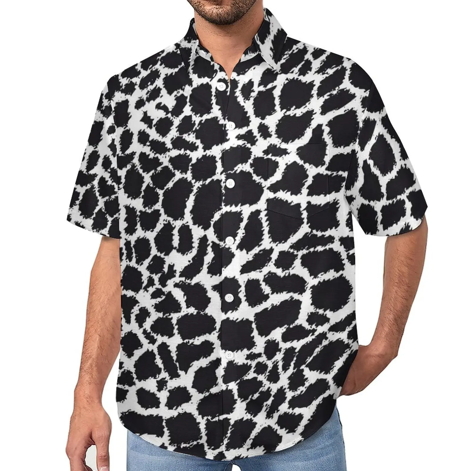 Black Leopard Blouses Men Animal Print Casual Shirts Hawaiian Short-Sleeved Pattern Harajuku Oversize Beach Shirt Gift
Black Leopard Blouses Men Animal Print Casual Shirts Hawaiian Short-Sleeved Pattern Harajuku Oversize Beach Shirt Gift