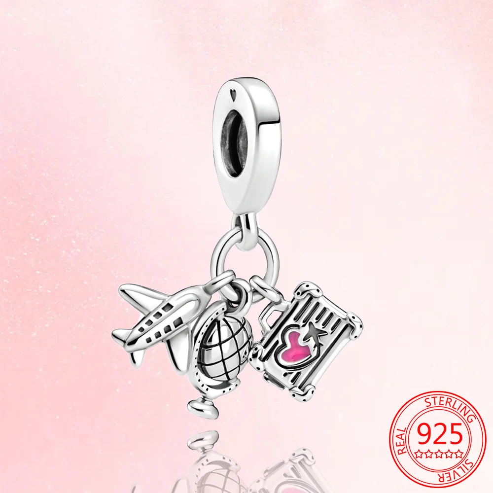 New 100%925 Sterling Silver Airplane Globe Box Charm Pendant Fit Original Bracelet Making Fashion Jewelry Gift For Women
New 100%925 Sterling Silver Airplane Globe Box Charm Pendant Fit Original Bracelet Making Fashion Jewelry Gift For Women