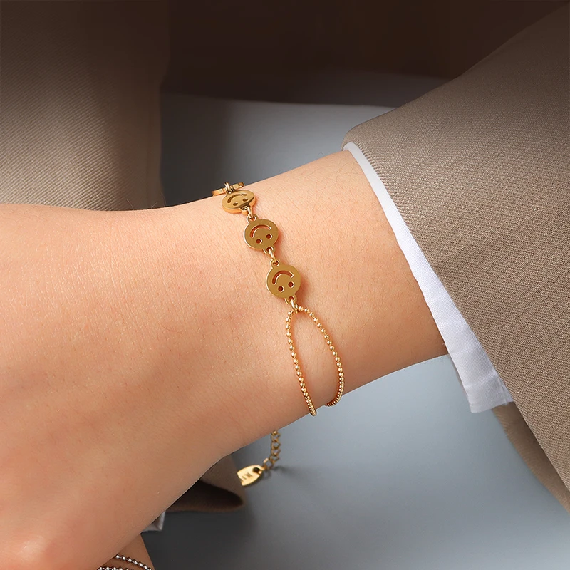 Minority Design Bracelet Christmas Jewelry Stainless Steel Gift Smiley Bracelet Women'S Fashion Popular Products
Minority Design Bracelet Christmas Jewelry Stainless Steel Gift Smiley Bracelet Women'S Fashion Popular Products