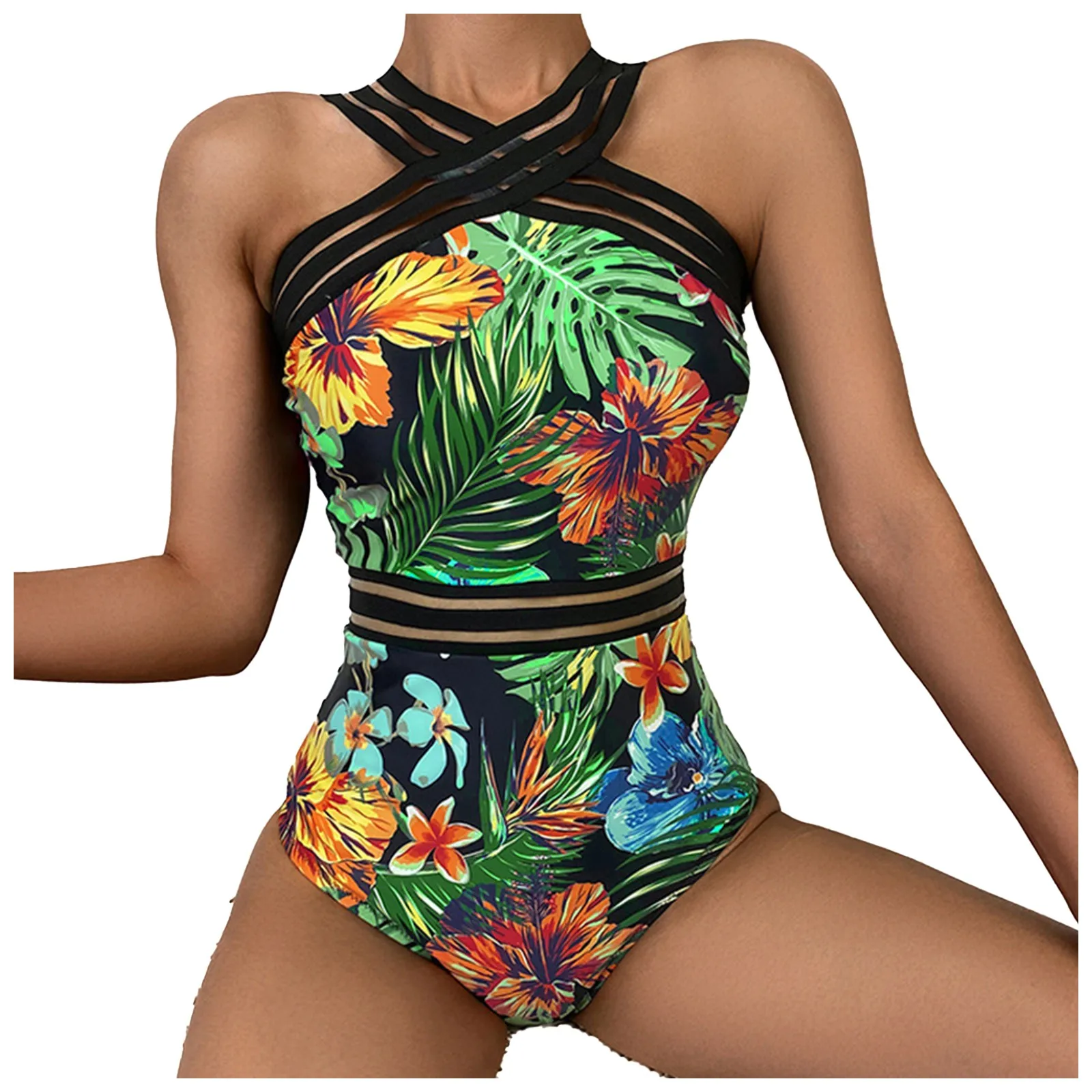 New Style Ladies Sexy Backless Printed Bandage Stitching One-Piece Bikini Ladies Women Tank Top Swimwear Plus Size
New Style Ladies Sexy Backless Printed Bandage Stitching One-Piece Bikini Ladies Women Tank Top Swimwear Plus Size
