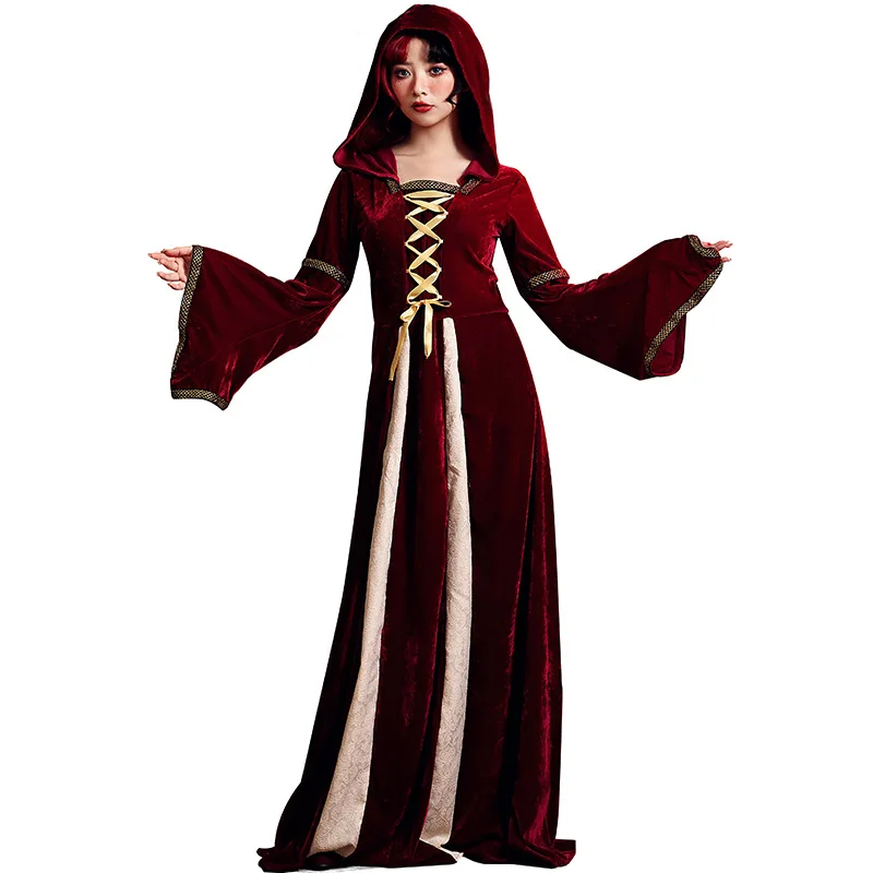 Adult Deluxe Halloween Holiday Carnival Middle Ages Royal Court Hooded Long Dress Cosplay Costume for Women Fancy Party Clothes
Adult Deluxe Halloween Holiday Carnival Middle Ages Royal Court Hooded Long Dress Cosplay Costume for Women Fancy Party Clothes
